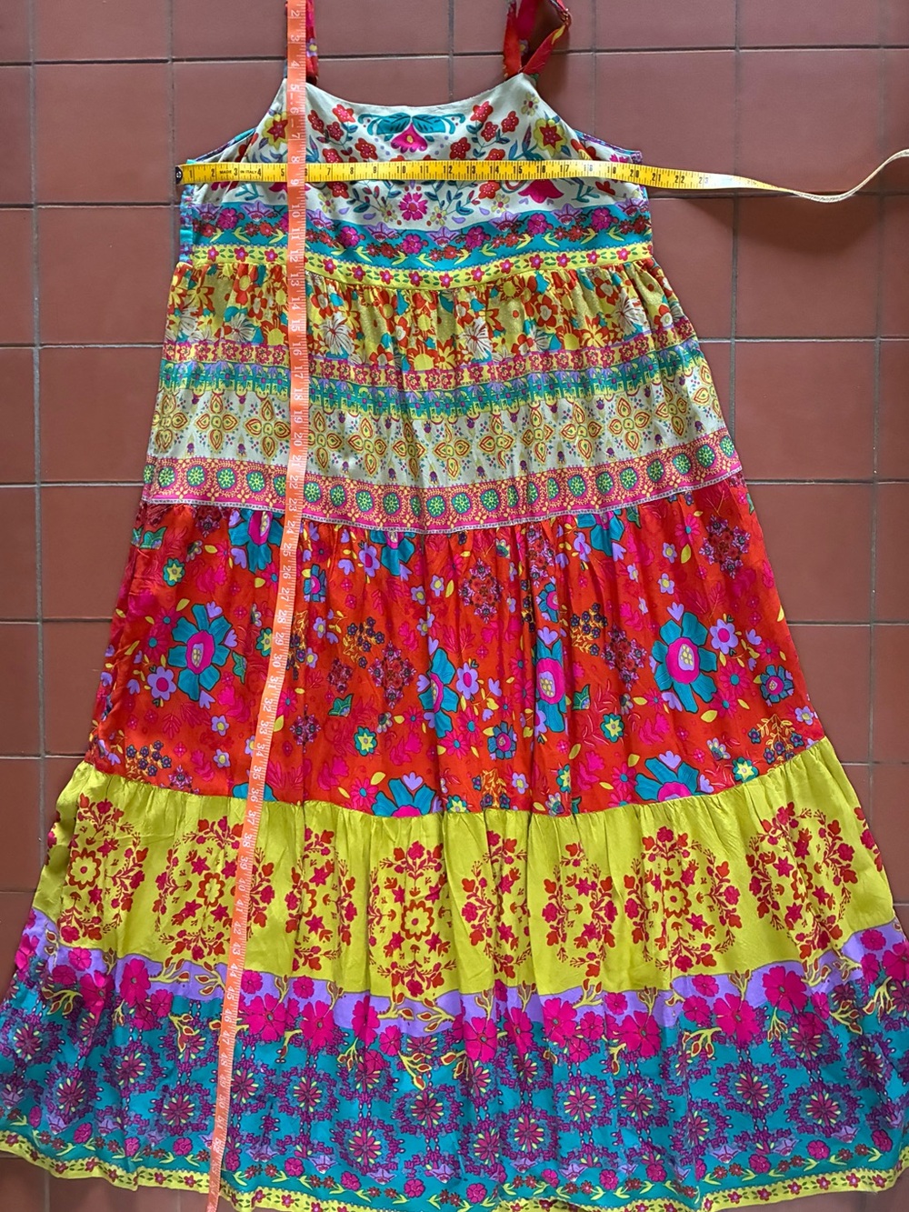 NWT Natural Life Patricia Boho Patchwork Floral Maxi Dress Size XL Hippy - Picture 9 of 9